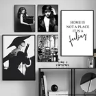 Модные плакаты, черно-белая уличная Картина на холсте, красивая Настенная картина, нордическая комната, декоративные картины, домашний декор HD0094