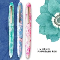 liy resin fountain pen ink pen fine nib converter filler golden clip stationery office school supplies pens for writing