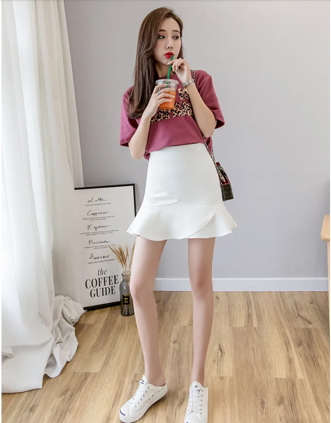 

New Women's Mermaid Mini Skirt High Waist Warm Elegant Ruffle Ribbed Skirts Female Spring Party skirts womens