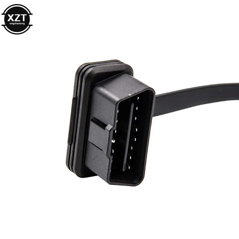 Новый плоский тонкий OBD кабель 16Pin ELM327 2 интерфейса мужчин и женщин Локоть OBDII
