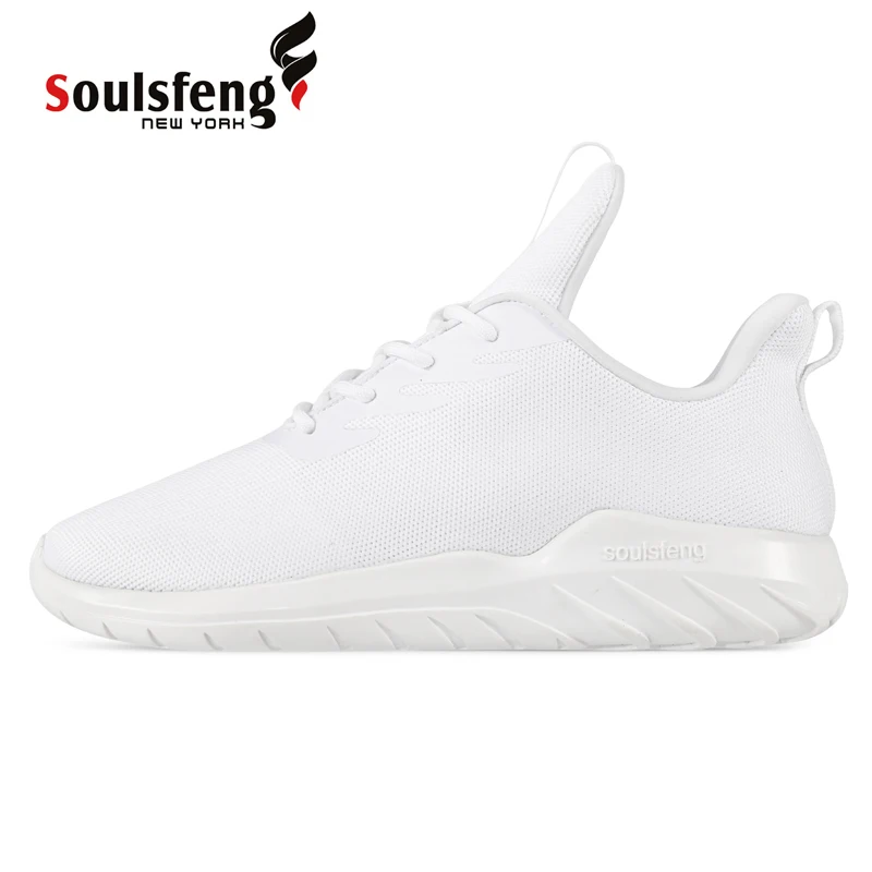 Soulsfeng Pure White Customizable Pattern Men's Sneakers Lightweight Non-slip Graffiti Women's Running Shoes