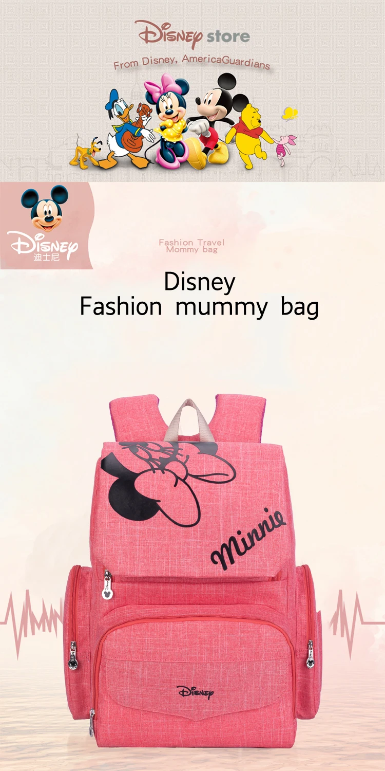 Сумка для подгузников disney, рюкзак, детские сумки для мам, мокрая сумка, модная сумка для мам, органайзер для подгузников для мам, коляска с Микки и Минни
