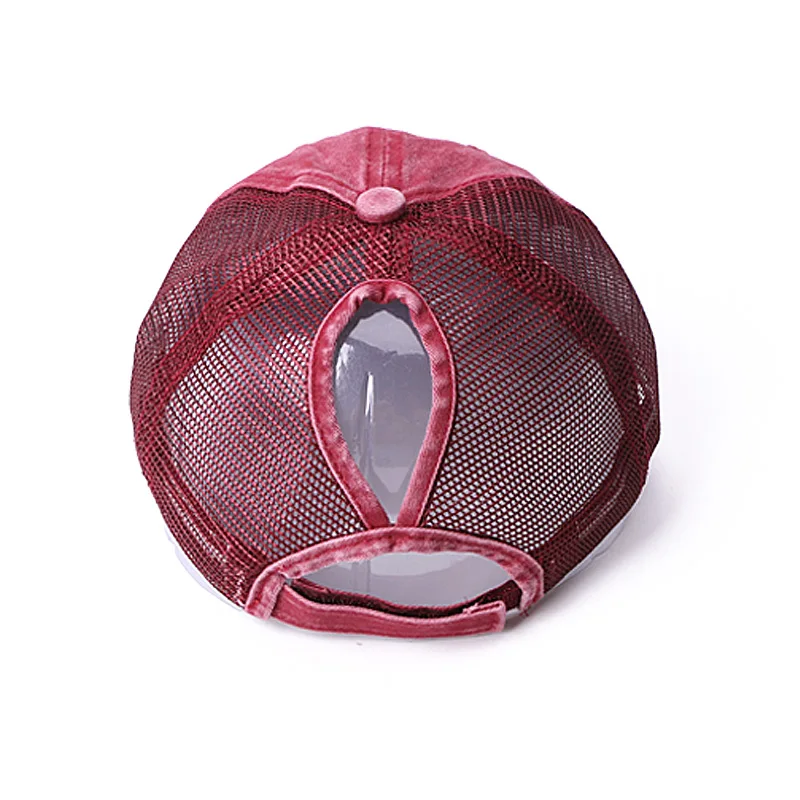 Бейсбольная кепка с дырками в виде конского хвоста Женская бейсбольная s на лето