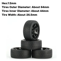 4pcs 64mm hard plastic rim tyre tire wheel for 110 rc drift car model hsp hpi component spare parts accessories