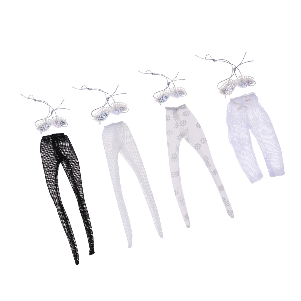 4 комплекта кукольной одежды милые топы и кружевные сетчатые трусики-чулки шорты