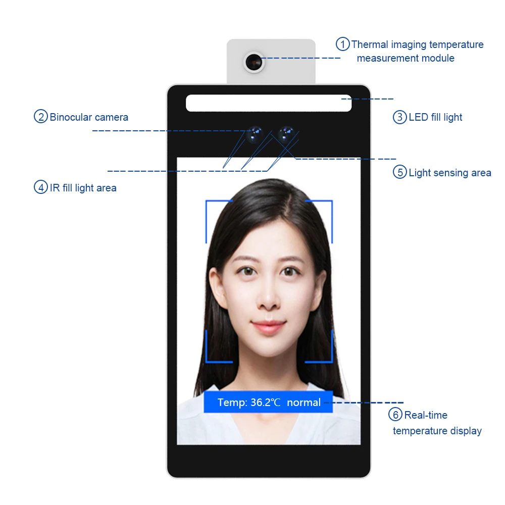 

Rakinda F2-H 8 inch Android Tablet Face Recognition Device with Temperature Measurement