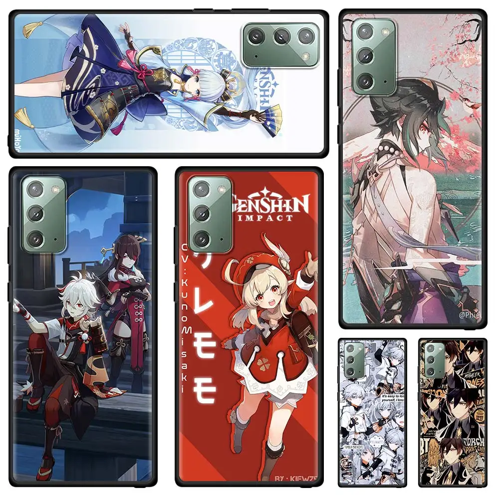 

Genshin Impact Silicone Phone Case for Samsung Galaxy Note 20 Ultra 10 Lite 10Plus 9 8 A51 A21s A71 A31 Black Soft Cover