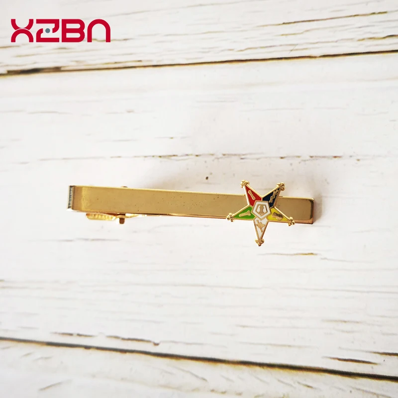 Мужской классический зажим для галстука с позолотой