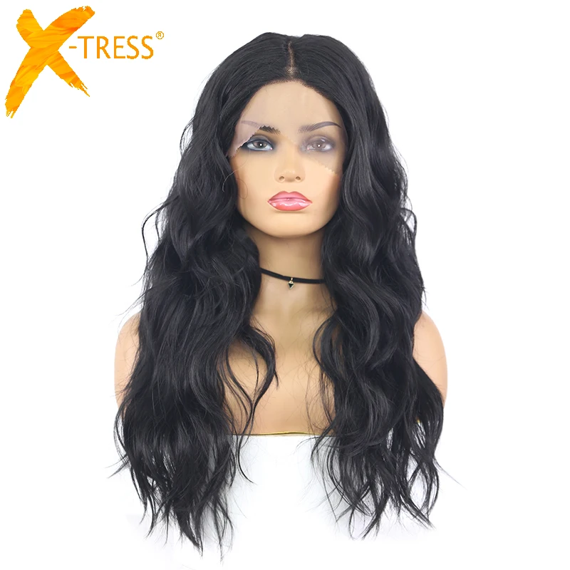 

Парик X-TRESS для женщин, естественные волны, Омбре, розовые, серые, ed, для косплея, термостойкие, черные, 18 дюймов