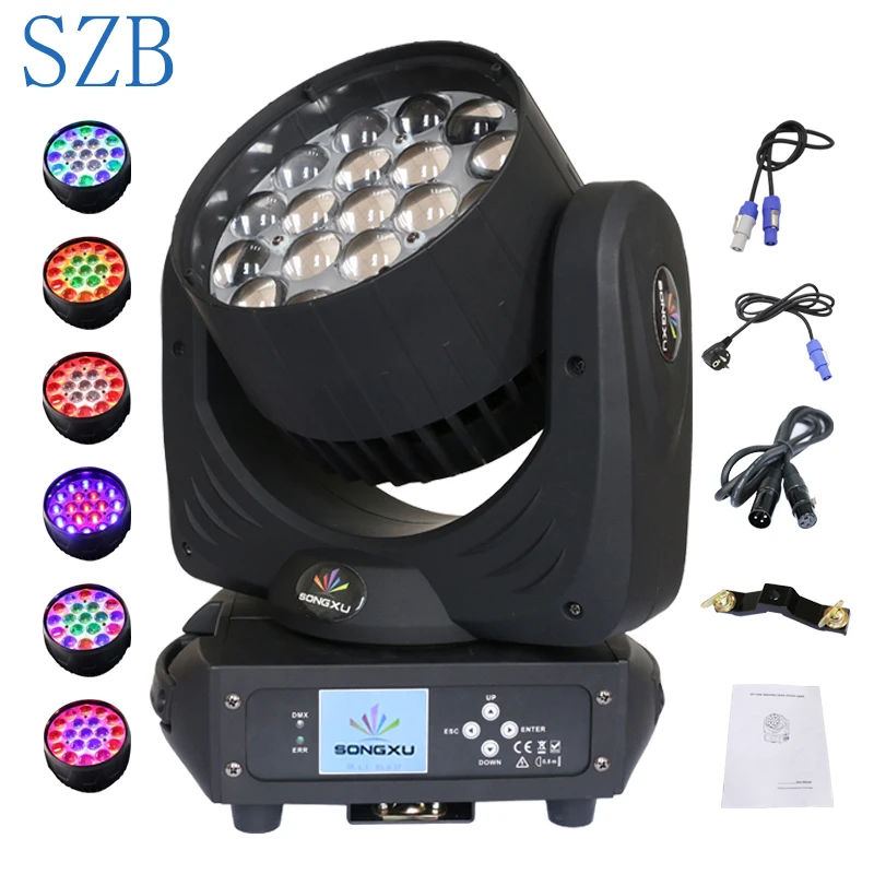 Lyre19X15W RGBW 4in1 светодиодный движущийся головной светильник с переменным фокусным