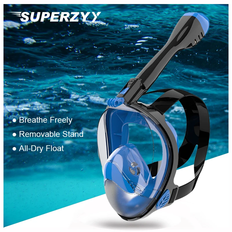 Быстро на русский! Подводная маска для дайвинга противотуманная Полнолицевая