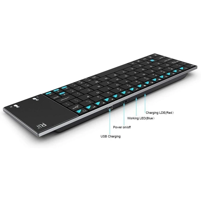 Rii K12BT ультра тонкая беспроводная Bluetooth клавиатура с контактной панелью версия
