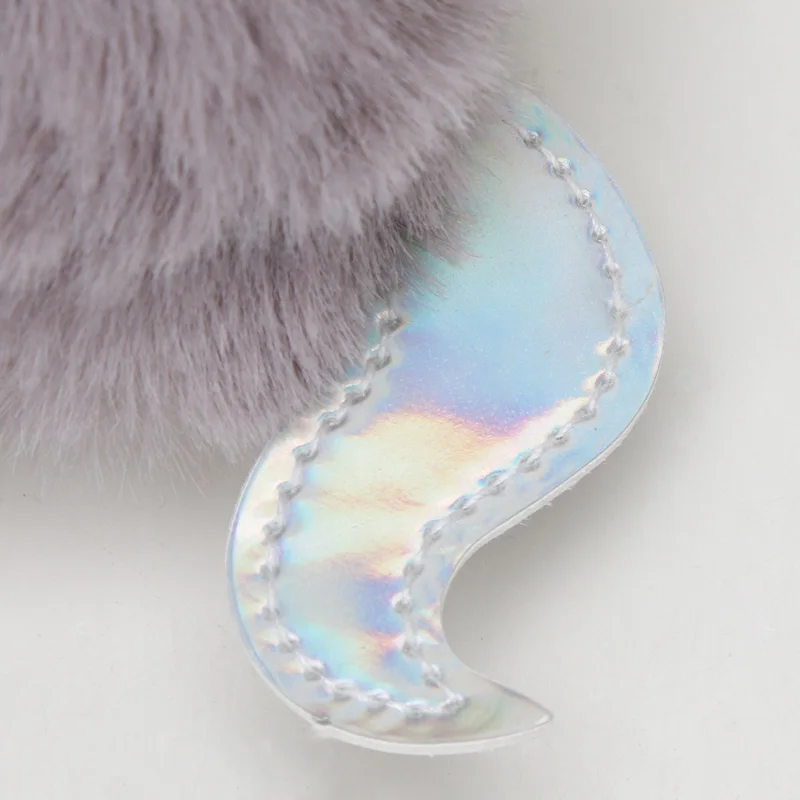 Брелок с единорогом искусственные помпоны из кроличьего меха цепочка для ключей