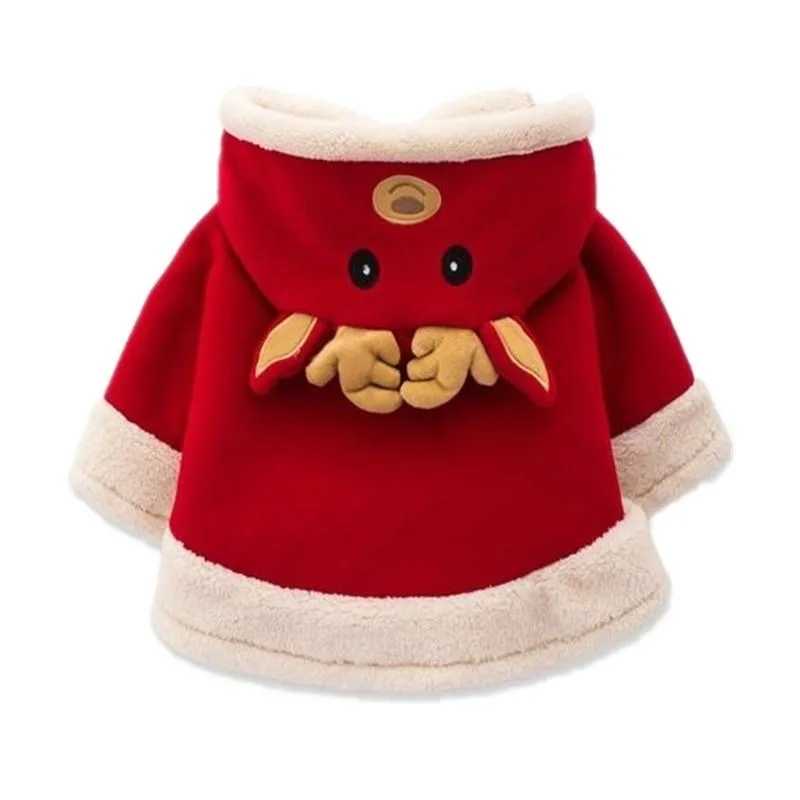 New Year Baby Girl Christmas Dress Girl's Merry Children Kids Girls Red Wool Reindeer Cloak Clothes | Детская одежда и обувь