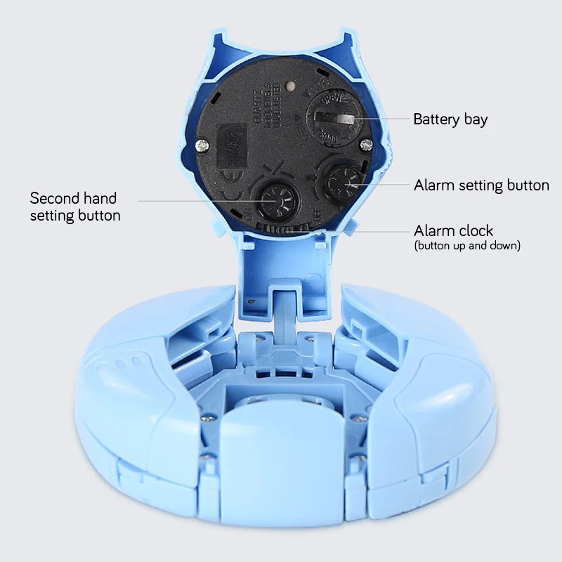 Милый робот будильник настольные часы круглой формы для путешествий пробуждение