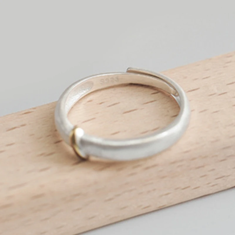 Модное кольцо из стерлингового серебра 925 пробы и никеля золотого цвета с матовой