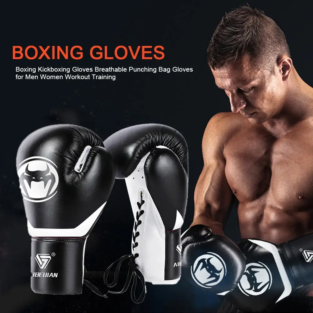 1 пара высокое качество бокс Кикбоксинг перчатки PU кожа ММА дышащая боксерский