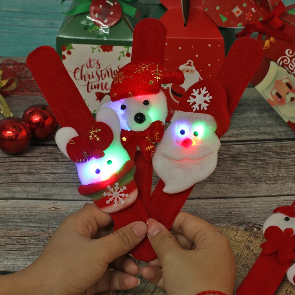 Светящиеся рождественские круглые часы браслет украшение на запястье для