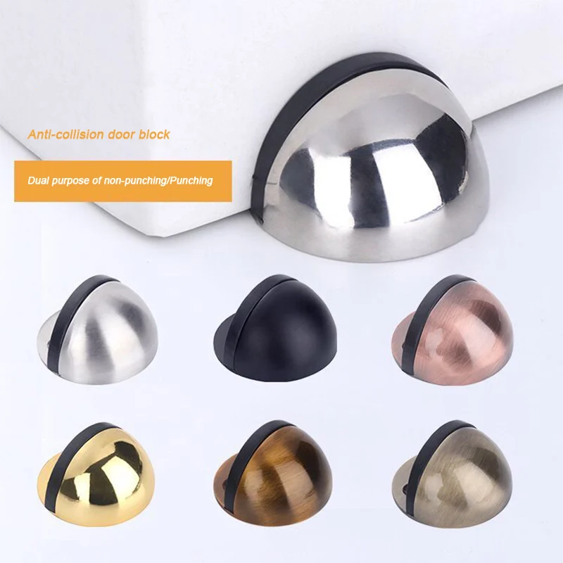 

Наклейка для двери без перфорации Скрытая дверная ограничитель из нержавеющей стали против столкновений напольные дверные ограничители б...