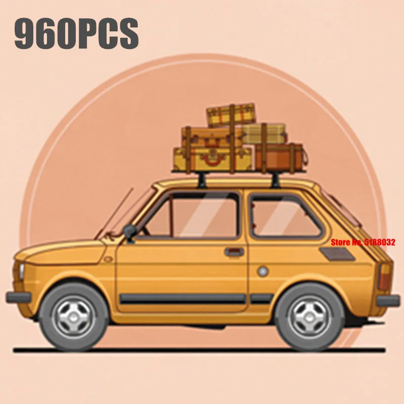 

New 960PCS Camper Car City FIATED Series Model 500 Ideas Technical 10271 Building Blocks Bricks Children Kids Gift Toy
