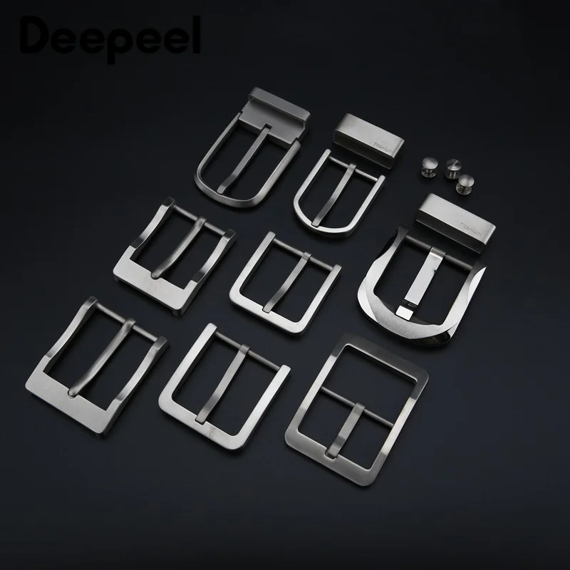

Deepeel 1pc 37-40mm Pure Titanium Alloy Belt Buckle Anti-allergy Pin Buckles Head DIY Jeans Leather Craft Accessories YK041