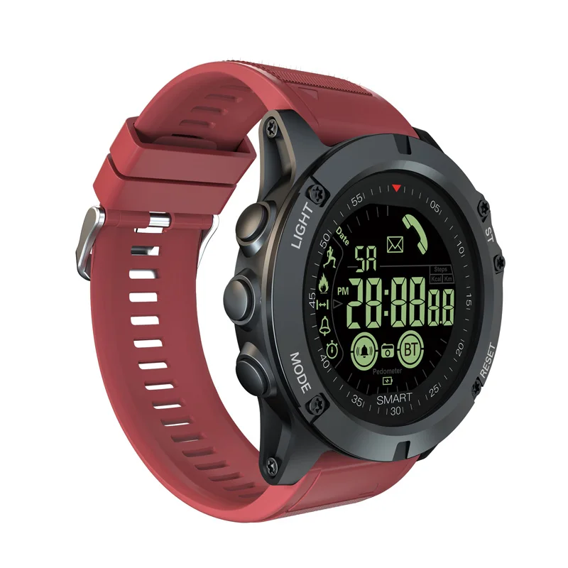 Red Спортивные Смарт-часы для мужчин и женщин, светящиеся Bluetooth цифровые часы, шагомер, водонепроницаемые Смарт-часы, напоминание о звонке для iOS Android Phone - Цвет: Red