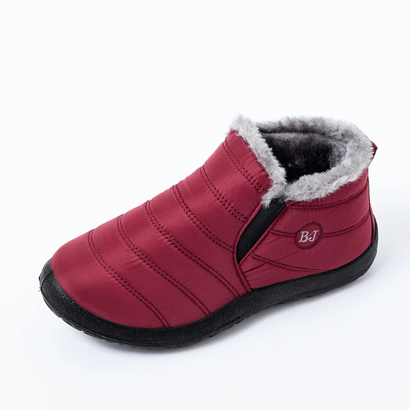 

Snow Boots Women Shoes Warm Plush Fur Ankle Boots Winter Female Slip On Flat Casual Shoes Waterproof Ultralight Footwear