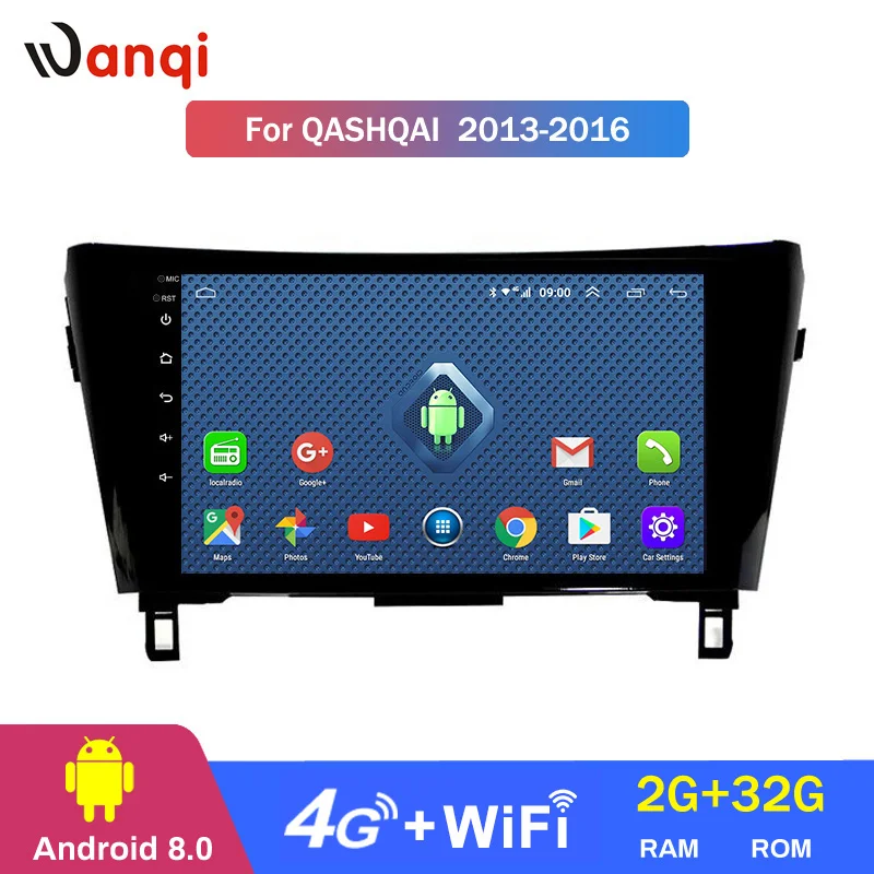 Автомобильный мультимедийный плеер Wanqi Android 9 1 4G Lte 2.5D экран для Nissan QashQai X Trail 2013 2014