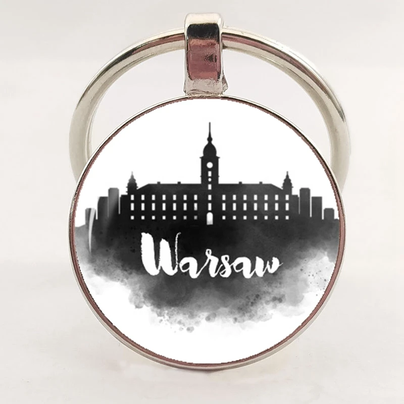 Хит продаж модное Город Силуэт узор Dallas Барселона стекла подвеска цепочка для