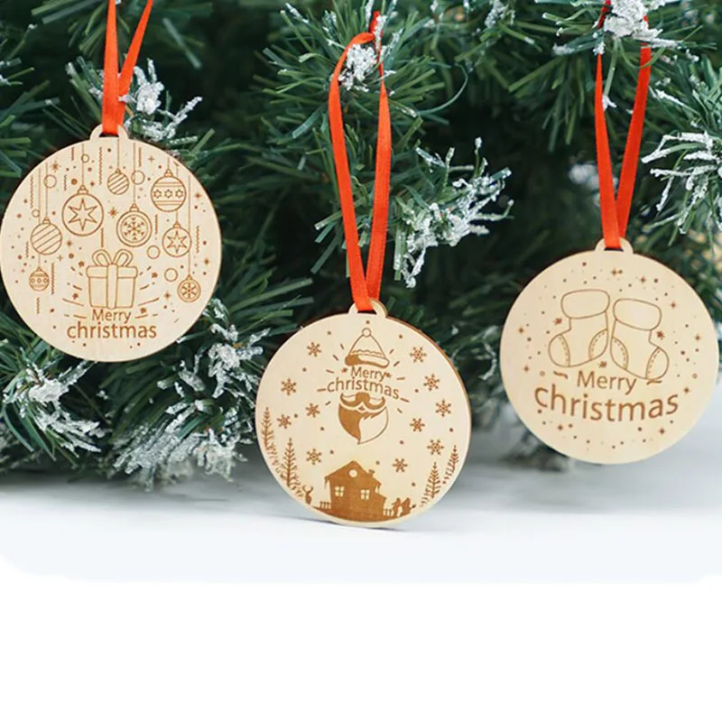 

5PCS Merry Christmas Wooden Christmas Pendents Decoration For Home Kids Gifts Xmas Tree Ornaments Navidad Decor New Year Noel