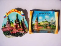 russia red square landscape moscow kremlin resin fridge magnet kitchen decoration