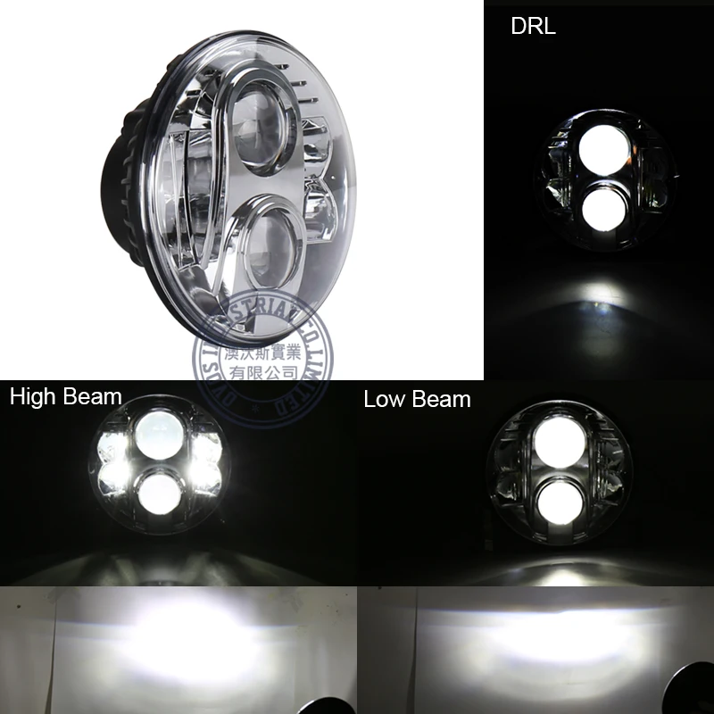2X 80 Вт 7 &quot12V светодиодный налобный фонарь Hi/ближнего и дальнего света белый