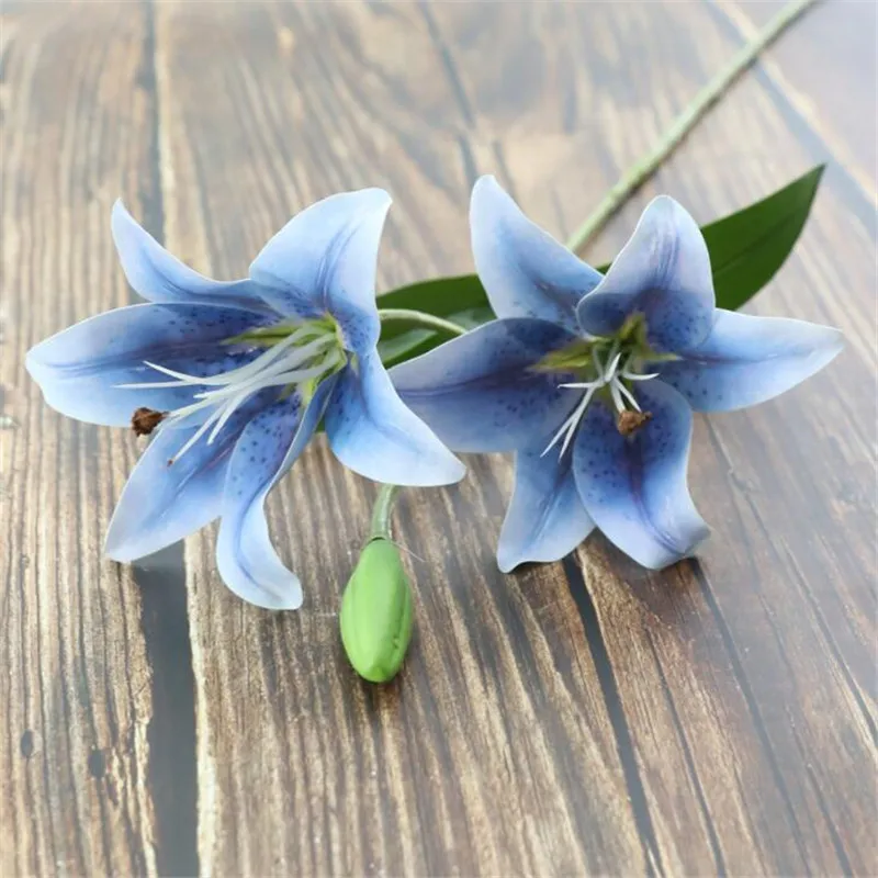 Один поддельный короткий стержень латексная Лилия Реалистичная на ощупь Lilium Brownii