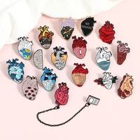 19style anatomical heart enamel pins medical anatomy brooch neurology for doctor and nurse lapel pin bags badge gifts