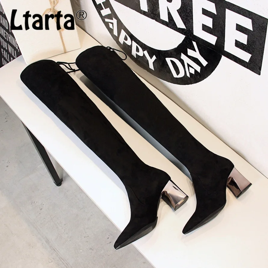 LTARTA/женские высокие сапоги Пикантные женские сапоги-трубы на высоком каблуке с