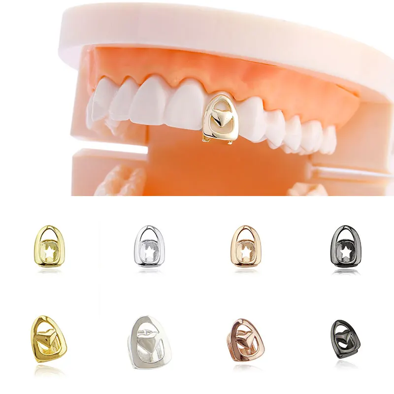 Подтяжки для зубов в стиле хип хоп ажурные металлические зубные жабры с одним