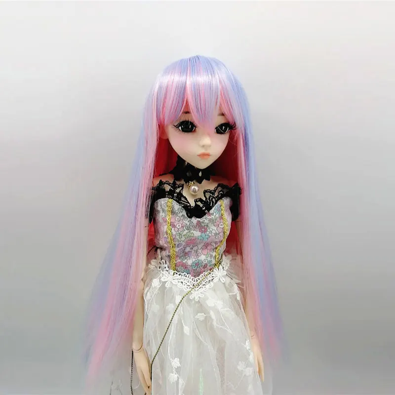 BJD sd 1/3 1/4 1/6 детская цветная кукла парик челка прямые длинные волосы из