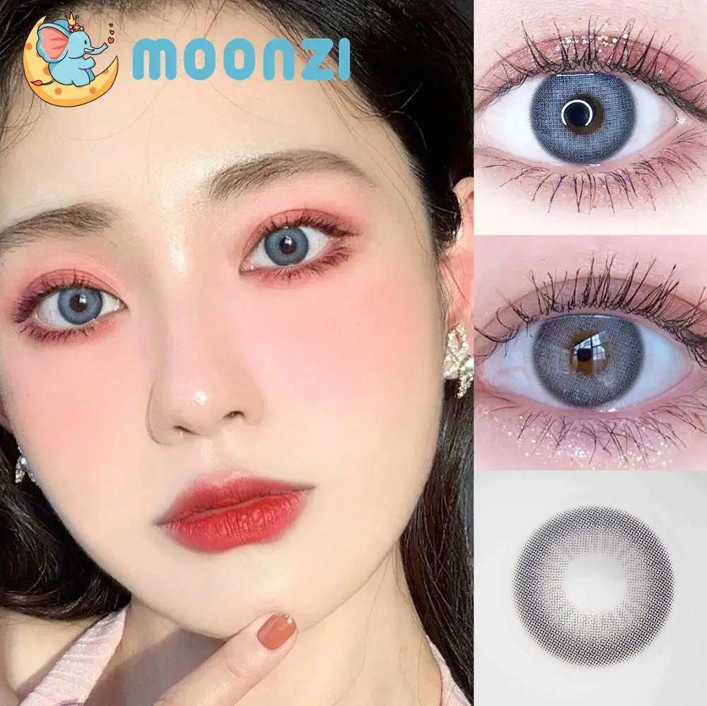 

MOONZI gray mix Contact Lenses small Beautiful Pupil contact lens for eyes degree Annually Soft Eye Contact Lenses for eyes High