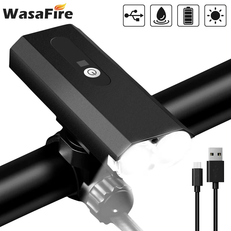 

2* T6 LED Bicycle Lamp Bike Front Light 5 Modes USB Charging 800LM Front Headlight Flashlight Bicycle Light Accessories