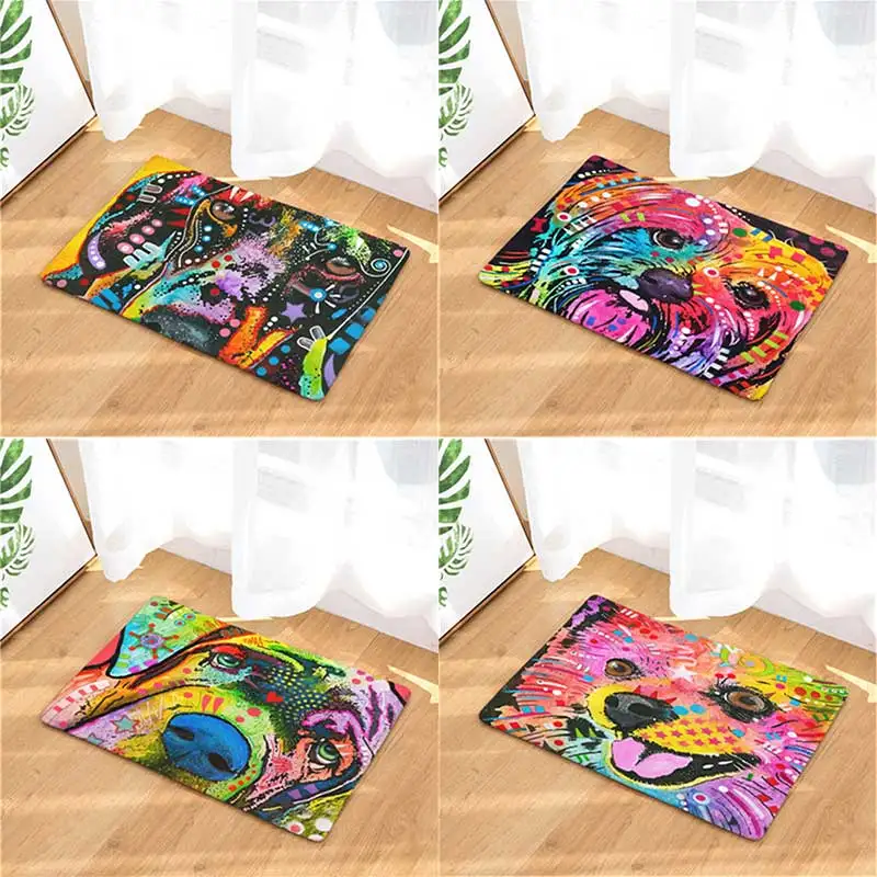 

Полиэстер входная дверь аниме собаки коврик в ванной комнате Кухня защитный напольный ковер декоративный домашний текстиль 40*60 см/шт.