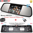 Видеосистема Koorinwoo, Беспроводная Автомобильная камера заднего вида с цифровым монитором HD 5 дюймов, датчик парковки, рама для номерного знака