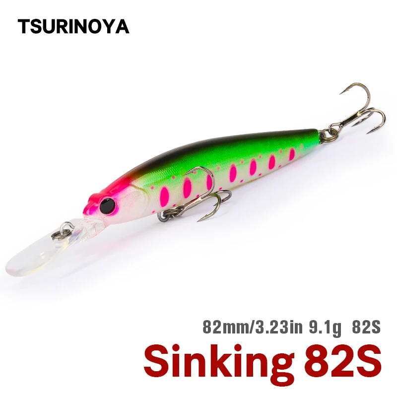 Жесткая рыболовная приманка TSURINOYA 82S раньше DW85 Рейнджер 82 мм 9 1 г длинное