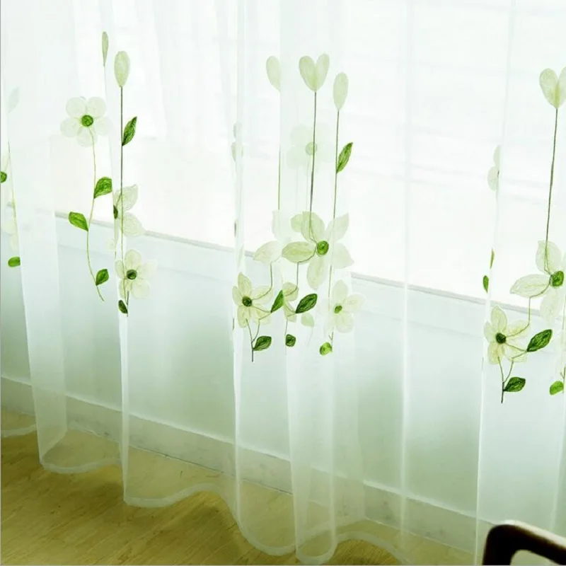 Оконные шторы с прозрачной вышивкой в Корейском стиле роскошные кружевные