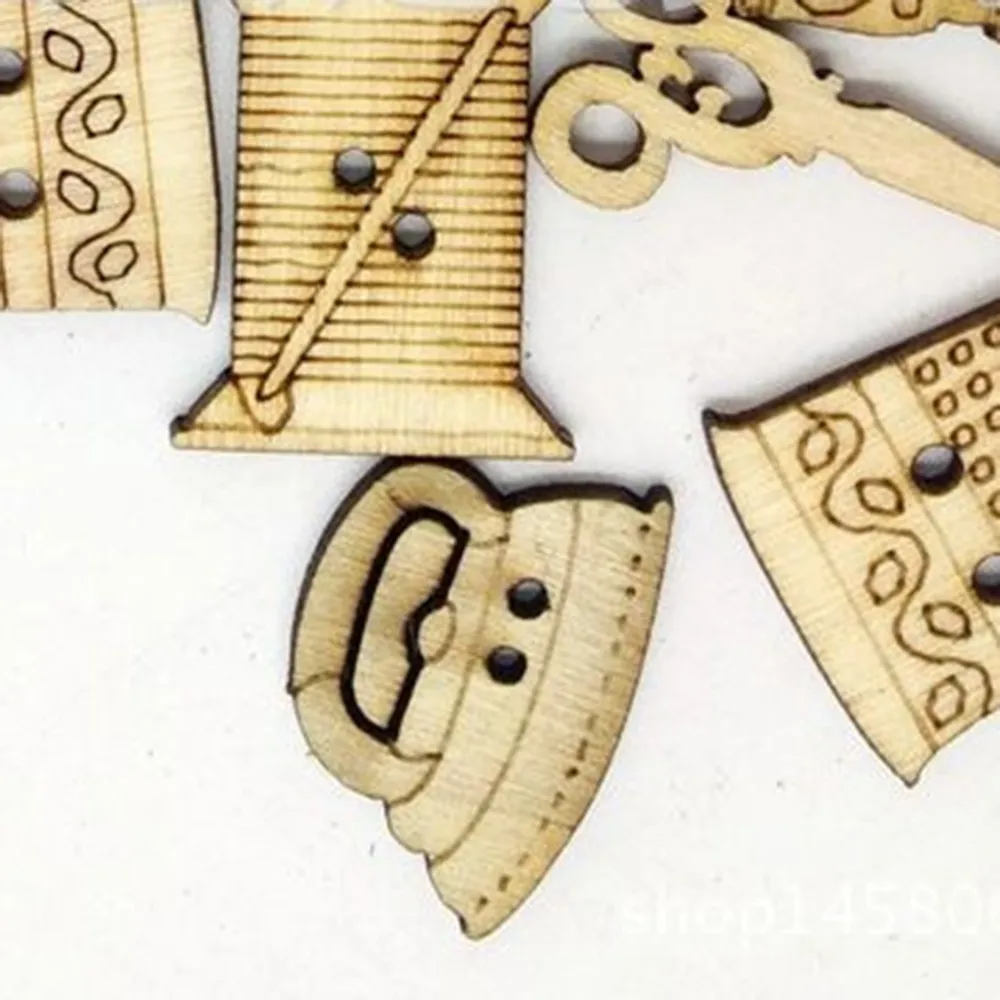 50 шт. декоративные деревянные пуговицы для швейной машины | Дом и сад