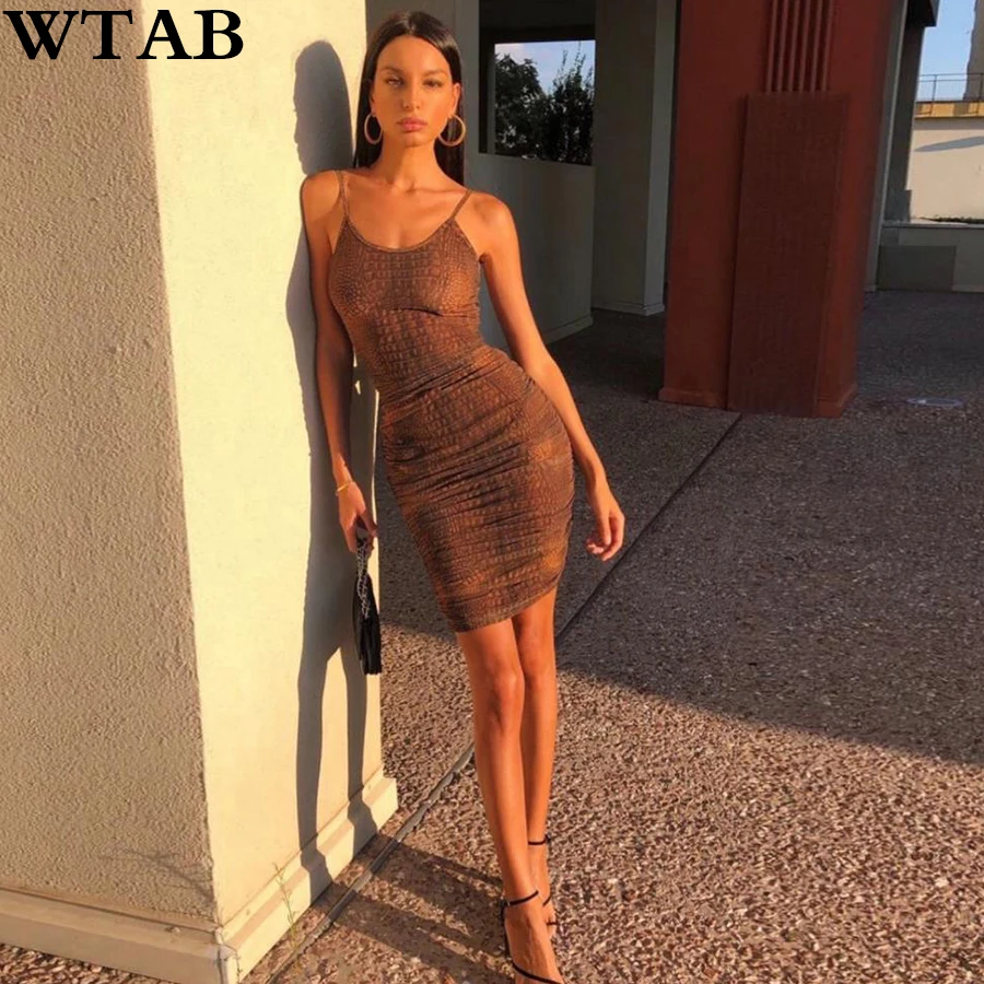 WTAN/осеннее модное стрейчевое тонкое мини-платье со змеиным принтом женские