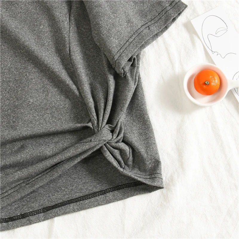 

Women Sets Short Sleeve Solid Simple Crop Tops Asymmetrical Folds Loose Ankle-tied Leisure Streetwear O-neck Korean Style Cool