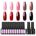 Набор для ногтей COSCELIA 7 мл, полуперманентный гель для ногтей, удаляемый замачиванием, УФ светодиодные Лаки, верхнее и Базовое покрытие, Гель-лак для ногтей, гель для дизайна ногтей