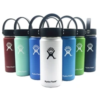 vacuum flask 32oz 40oz stainless steel wide mouth hydro water cup space pot portable outdoor sports water bottle with straw lid