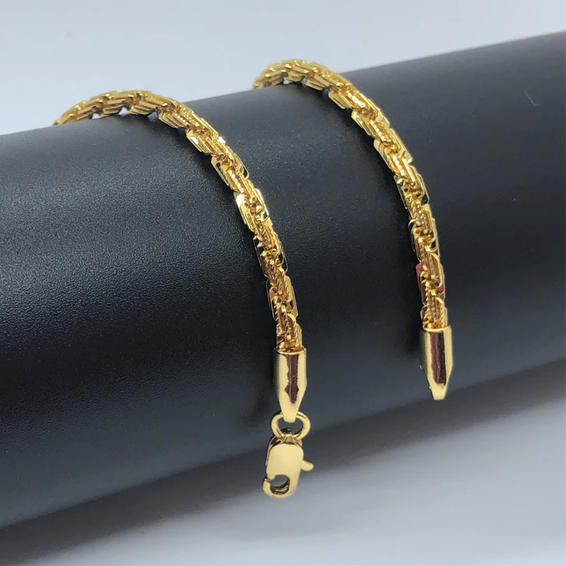

Woman Man Yellow Gold Color Circle Link Gold Filled Bracelet Gift Jewelry Bracelet Hot Sale