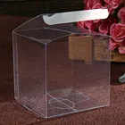 50 шт., прозрачная пластиковая коробка для конфет, 5x5x5 см